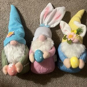 Easter Gnome Plush Set - Blue, Pink, Yellow